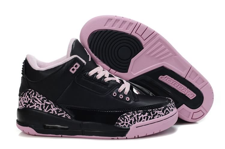 Best Womens Air Jordan 3 Black Pink